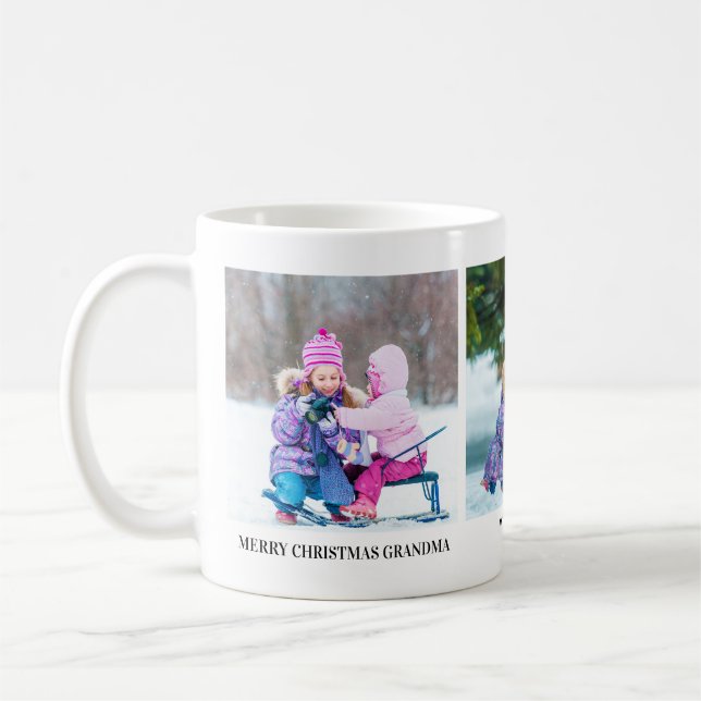 Tre Foto Julpresent Mugga för Mormödrar Kaffemugg (Vänster)