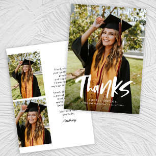 Tre foto Modern Calligraphy Photo Studenten Tack Kort