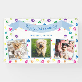 Tre fotofärgade Tass avtryck Blue Pet Birthday