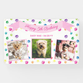 Tre fotofärgade Tass avtryck Rosa Pet Birthday