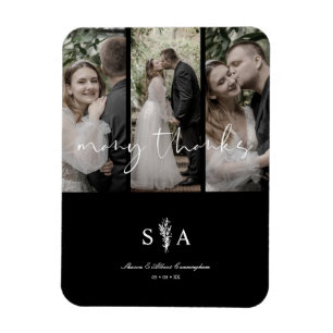 Tre fotokollage med många tackord i Bröllop Magnet