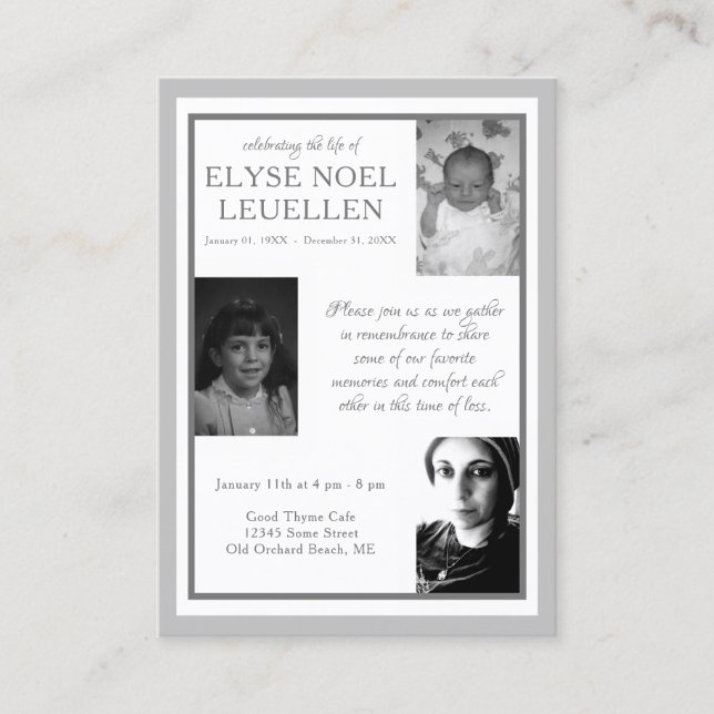 tre fotominneskort visitkort (Framsida)