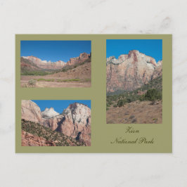 Tre foton av Zion nationalpark Vykort