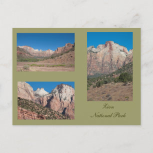 Tre foton av Zion nationalpark Vykort