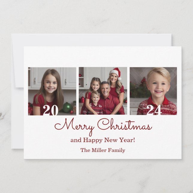 Tre foton - enkel jul julkort (Framsida)