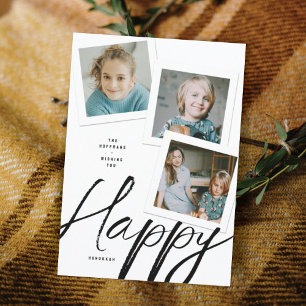 TRE FOTON HANUKKA-KORT JULKORT