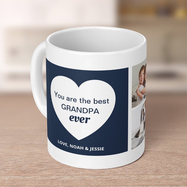 Tre foton och ett hjärta | Bästa farfar någonsin Kaffemugg (Skapare uppladdad)