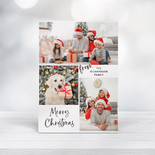 Tre foton och modern typografi God jul Julkort