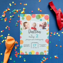 Tre foton Polka dots i alla ålders födelsedag