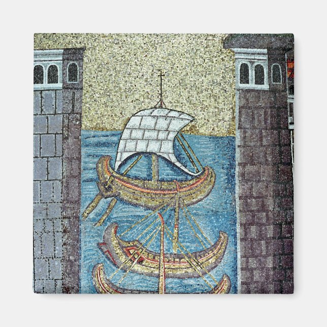 Tre fraktaser in i Ravennas hamn Magnet (Framsidan)