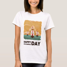 Tre Fraktaser Lycklig Columbus Day T Shirt
