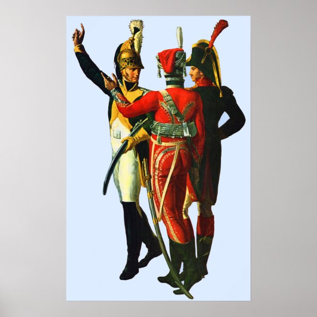 tre Fransk soldater, cirka 1800 tryckta Poster (Framsidan)
