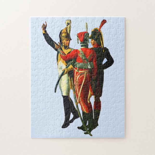 tre Fransk soldater omkring 1800 Pussel (Vertikal)