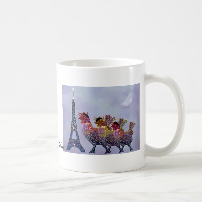 Tre franska hönamuggar kaffemugg (Höger)