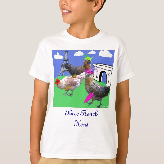 Tre franska hönor tee shirt (Framsida)
