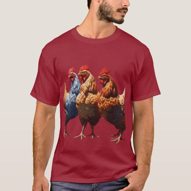 Tre franska hönor Tro Hopp Välgörenhet Utklippta v T Shirt (Framsida)