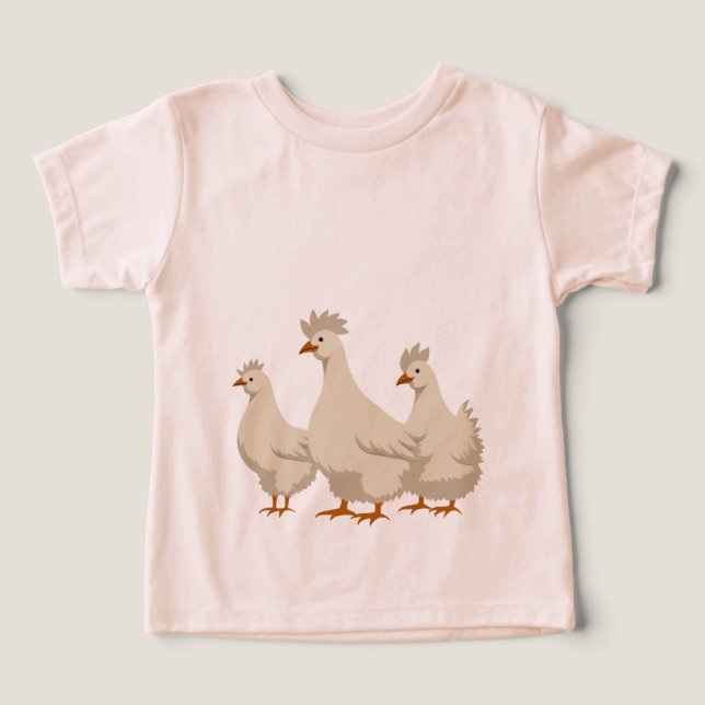 Tre franska hönor Utklippsformad stencil 3 T Shirt (Design Framsida)
