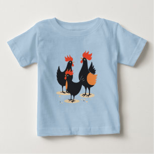 Tre franska höns Retro mitten av 1900-talet Utklip T Shirt
