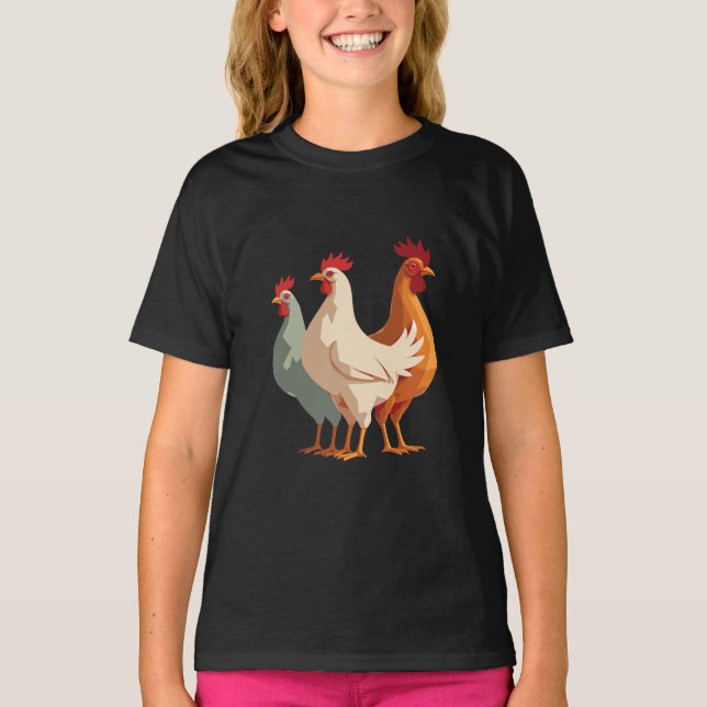 Tre Franskar - Hens Retro Mid Century-utklipp 6 T Shirt (Framsida)