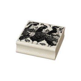 Tre Franskar höns utskuren stencil-Stil Stämpel