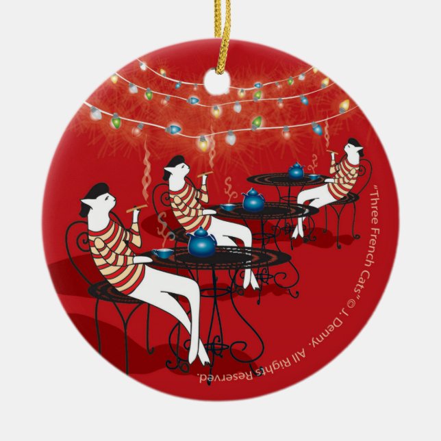Tre Franskar.. Julgransprydnad Keramik (Framsidan)