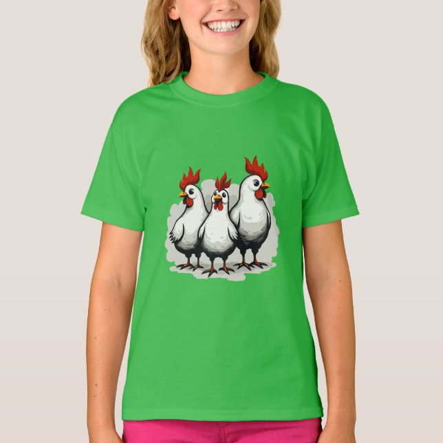 Tre Franskar lång Retro-utklipp 5 T Shirt (Framsida)