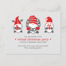 Tre funny Gnomes | Grått Virtuell jul Party