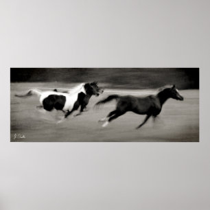 Tre Galloping-hästar Poster