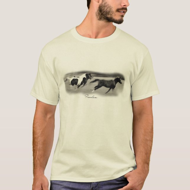 Tre Galloping Horses Tee Shirt (Framsida)