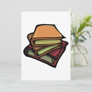 Tre gamla Bokar staplade ihop sig Inbjudningar