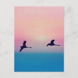 Tre gäss under flygning vykort