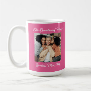 Tre Generation av Kärlek farmor, Mamma, Me Photo Kaffemugg