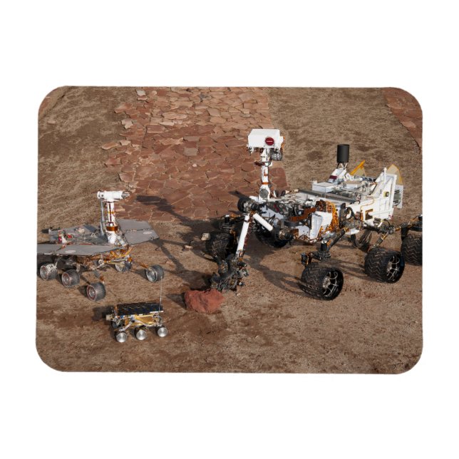 Tre Generation av Mars Rovers. Magnet (Horisontell)