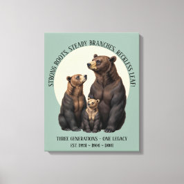 Tre generationer Björn Familj Anpassad Canvas