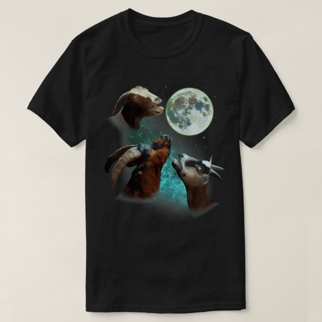 Tre getter Howl vid Måne 3 Wolfs Vargar Funny Paro T Shirt (Design framsida)