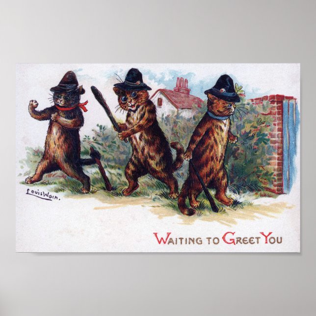Tre gingerkatter, Louis Wain Poster (Framsidan)