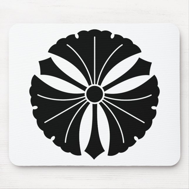 Tre ginkgo löv med svärd musmatta (Framsidan)