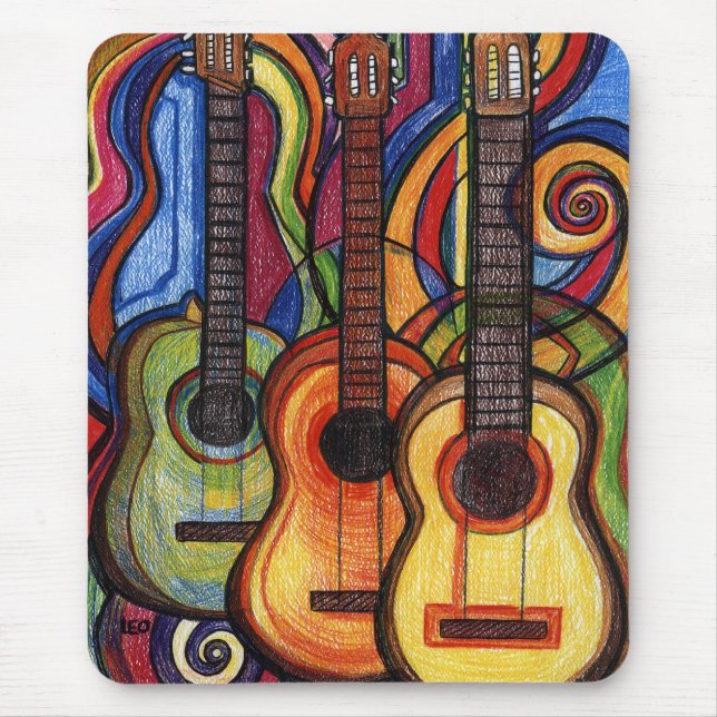 Tre gitarrer musmatta (Framsidan)