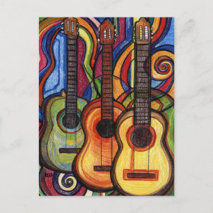 Tre gitarrer vykort
