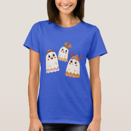 Tre glada spöken med unika hörn t shirt