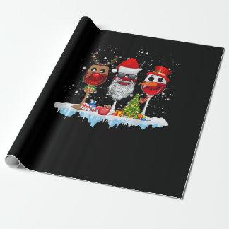 Tre glasögon av Ljus jultomten Vin, jultomte x Presentpapper
