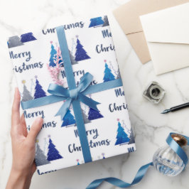 Tre glitter julgran med stjärnmeriter presentpapper