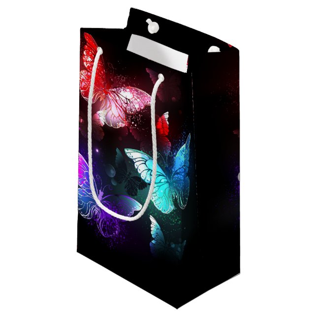 Tre Glowing Butterflies på nattbakgrund (Framsidan Vinklad)