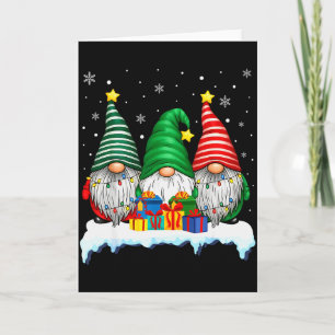 Tre Gnomar Träd Ljus Män Kvinnor Matchande Xmas H Kort