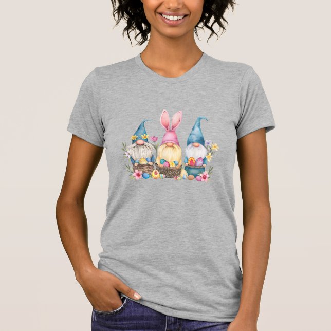 Tre Gnome Påsk Tomte Påsk Ägg T-Shirt (Framsida)