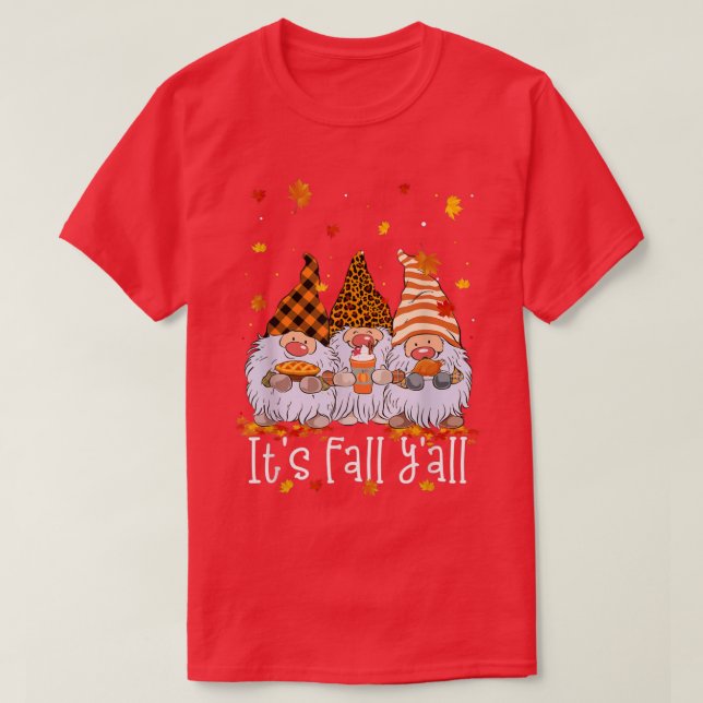 Tre Gnome Pumpkin Spice Thanksgiving Fall Det är F T Shirt (Design framsida)