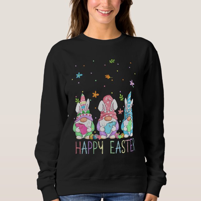 Tre Gnomer från Påsk med Påskägg Hunting Chocol T Shirt (Framsida)