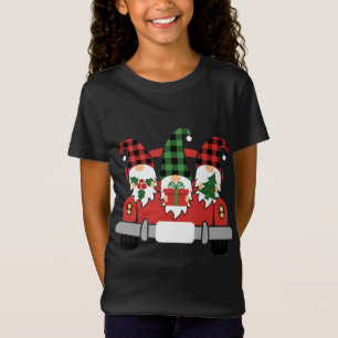 Tre Gnomer i Red Lastbil Gnome-julbuffalo T Shirt