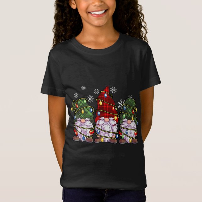 Tre Gnomes Buffalo Play Red jul T Shirt (Framsida)