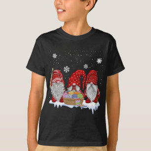 Tre Gnomes Crochet och Knitting julklapp T Shirt
